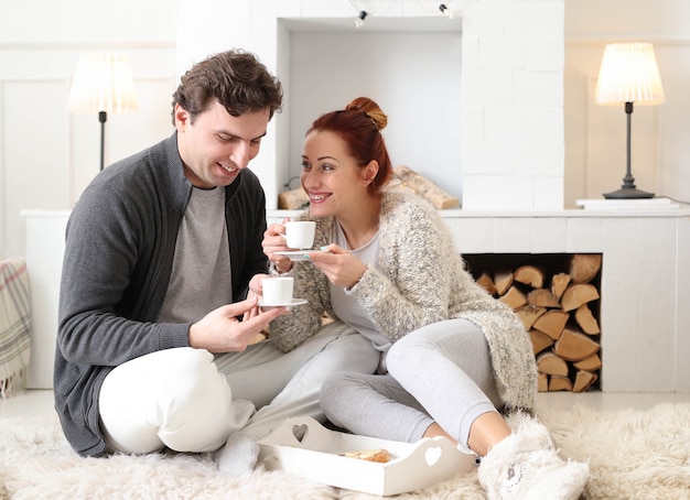 Young couple at home