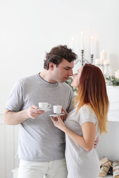 Young couple at home