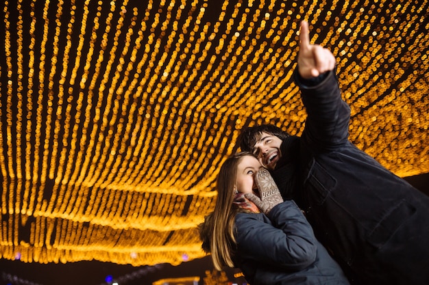 Free photo young couple in love outdoor