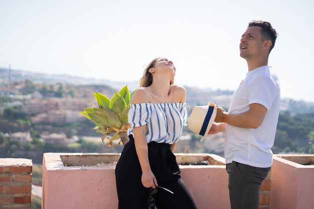 young couple in love on vacation