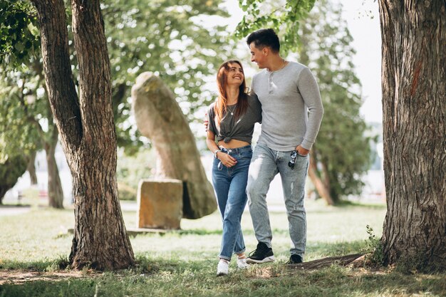 Young couple in park