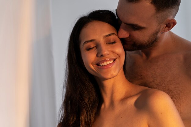 Young couple shearing their intimacy moments