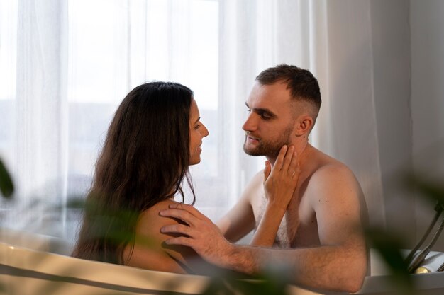 Young couple shearing their intimacy moments