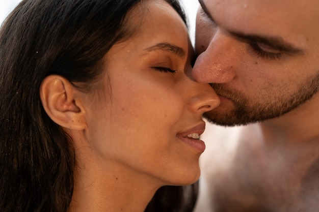 Young couple shearing their intimacy moments