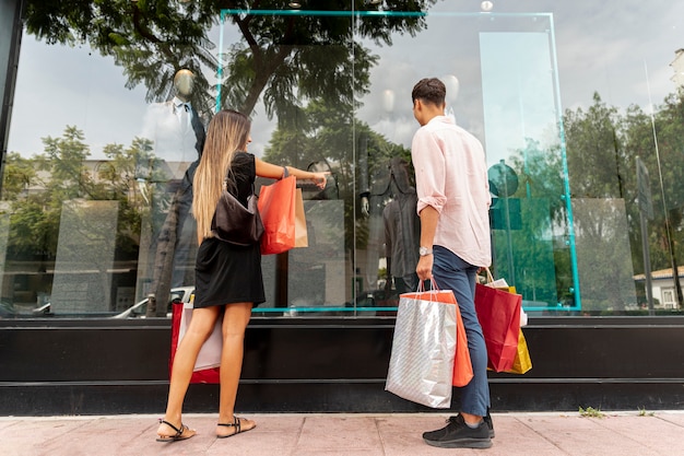 Young couple shopping together