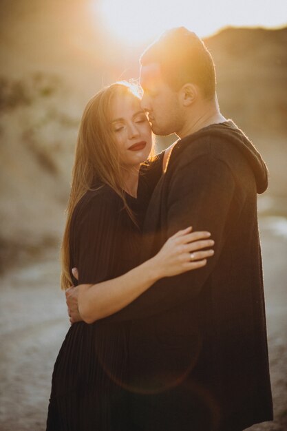 Young couple together in park,love story