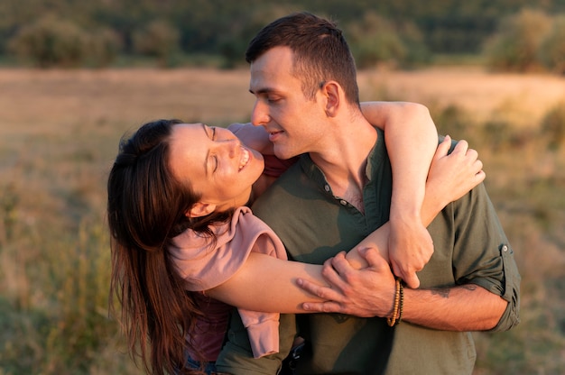 Free photo young couple travelling together