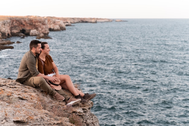 Young couple travelling together