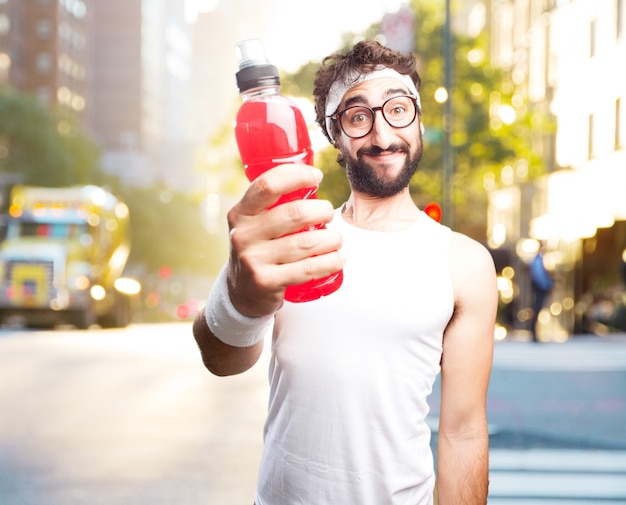 Free photo young crazy sports man. happy expression