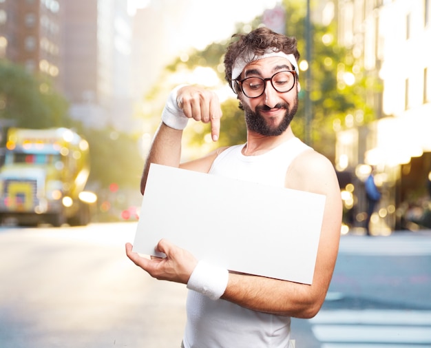 Free Photo young crazy sports man. happy expression