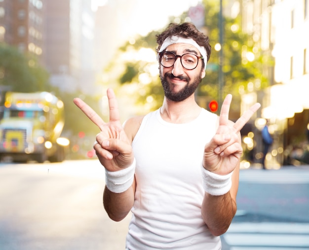 Free photo young crazy sports man. happy expression