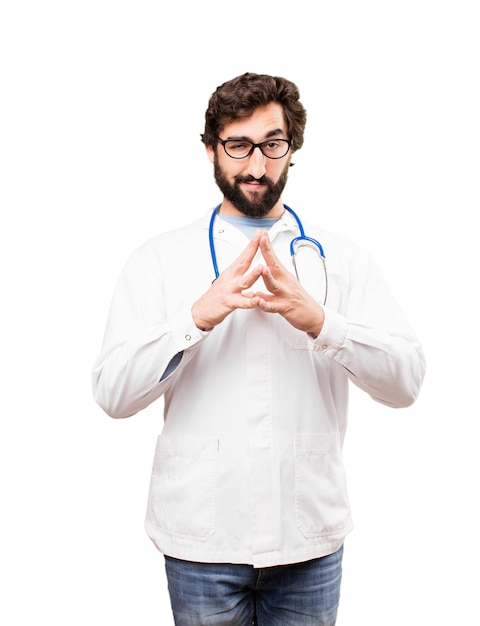 Free photo young doctor man planning