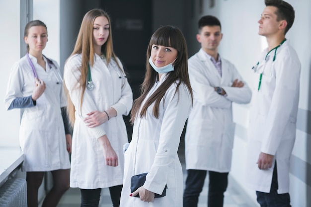 Free photo young doctors team in hospital