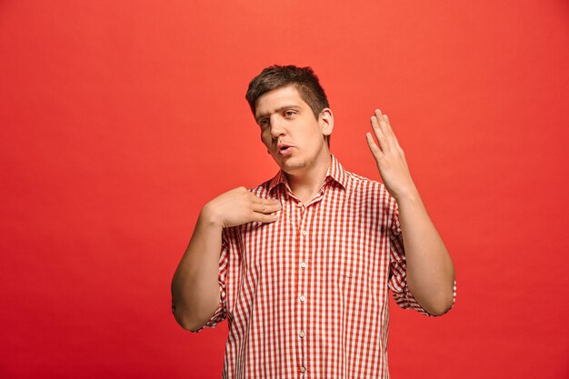 Young emotional surprised man