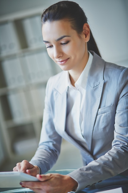 Young executive working with digital tablet