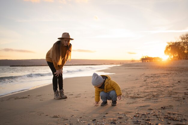 Young family enjoying their trip