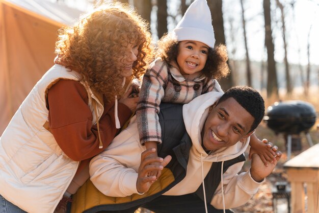 Young family enjoying trips