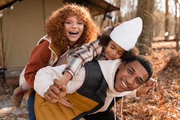 Young family enjoying trips