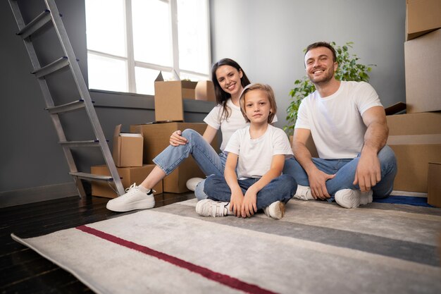 Young family moving into a new home