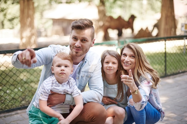 Young family at the zoo