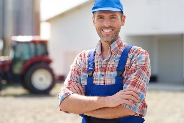 Young farmer taking care of his business