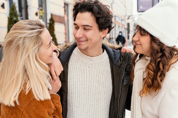 Young friends outdoor enjoying time together