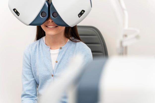 Young girl at eyes consult