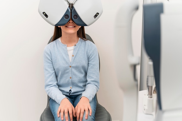 Young girl at eyes consult