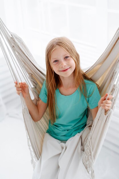 Young girl relaxing at home