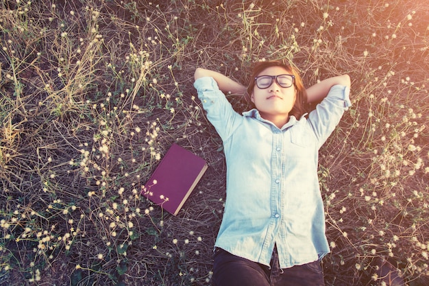 Free Photo young girl resting