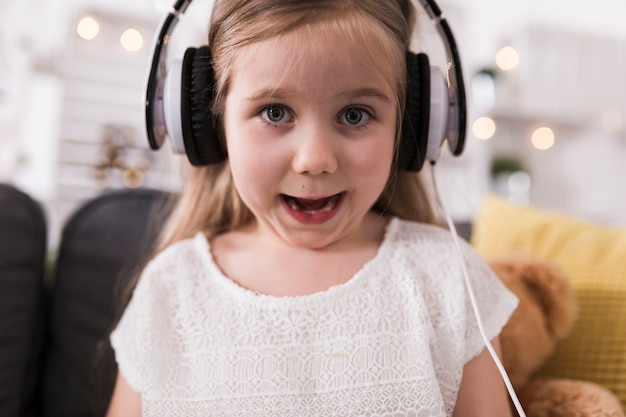 Young girl with headphones