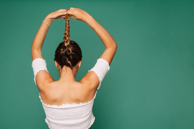 Young girl with plait