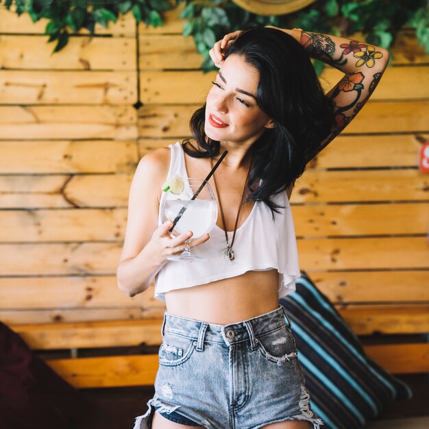 Young girl with tattoo