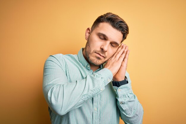 Young handsome man doing gesture