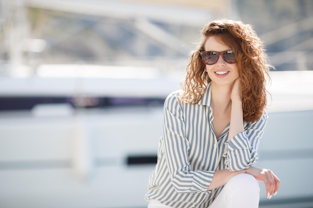 young happy woman outdoors