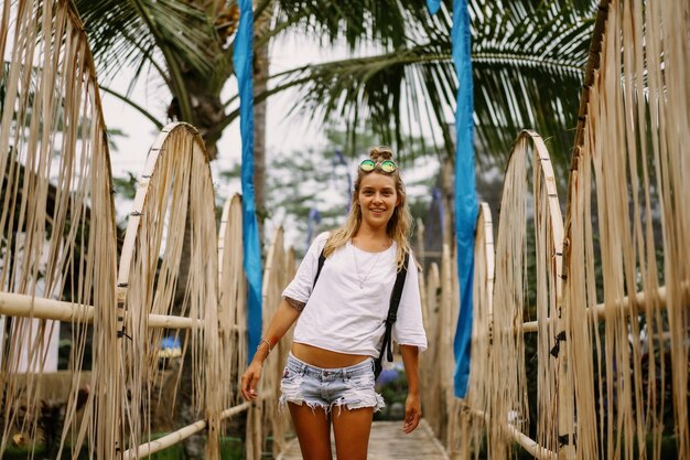 young hippie woman at vestival