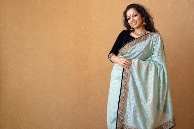 Young indian woman wearing sari