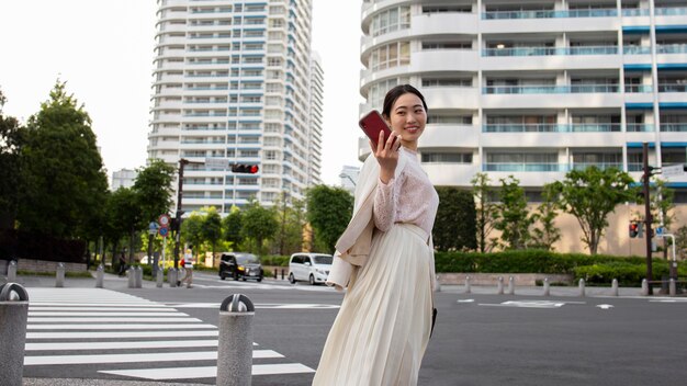 Young japanese woman in the city