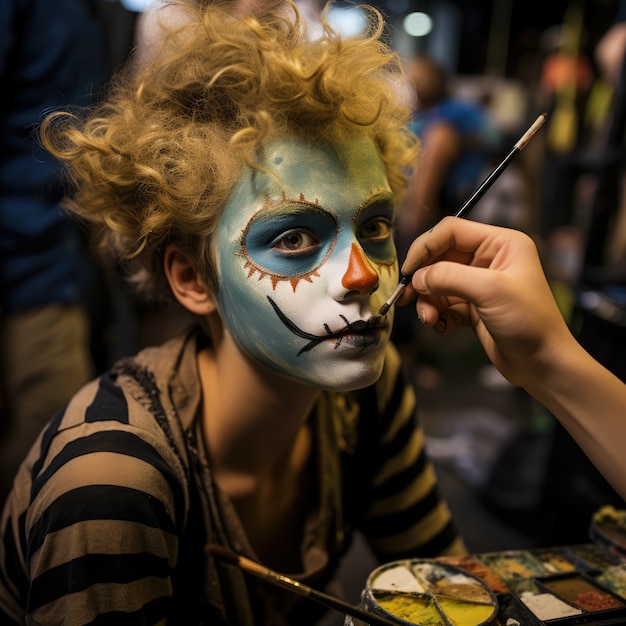 Free Photo young kids performing a play on theatre stage to celebrate world theatre day