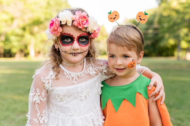 Young kids with costumes