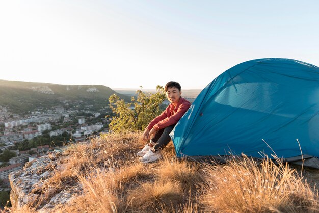 Young man enjoying the landscape