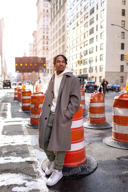 Free Photo young man in the new york city during daytime