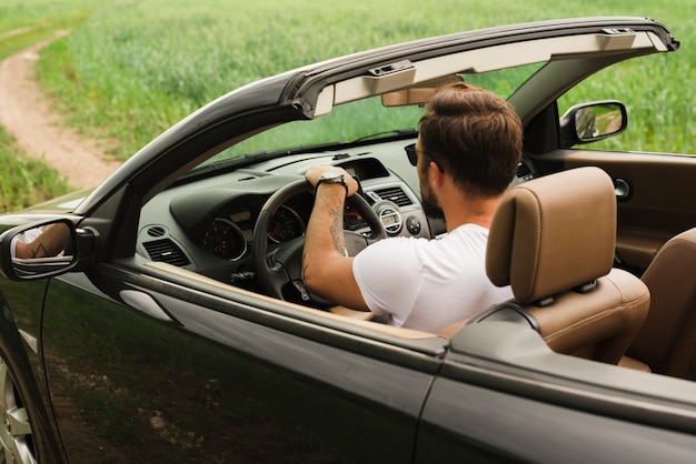 Young man on a road trip