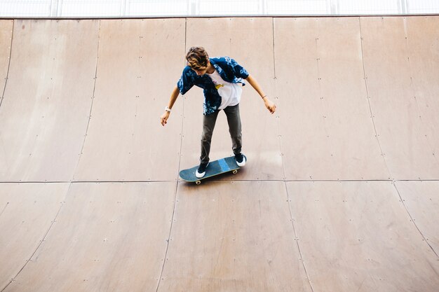 Young man skating