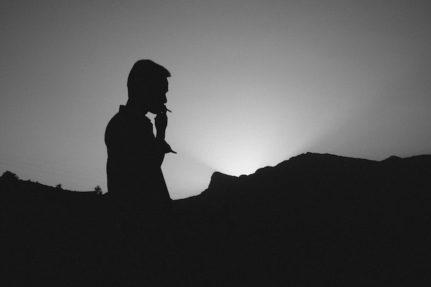 Young man smoking