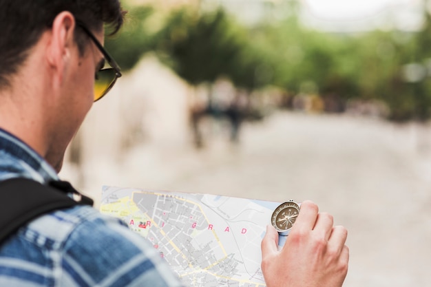 Free Photo young man traveling around the world