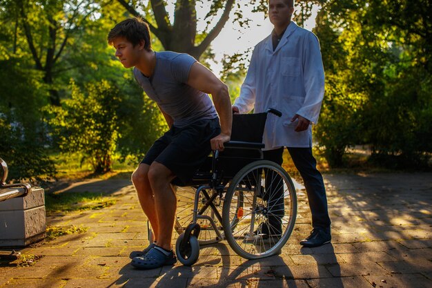 Young man in wheelchair.