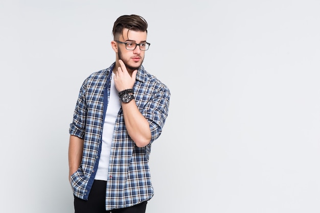 Young manager man wearing at casual style posing