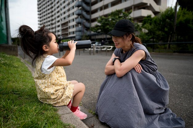 Young mother spending time with her daughter