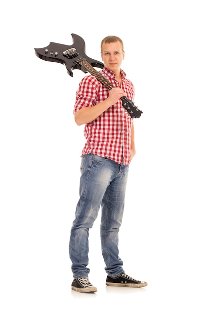 Free photo young musician with a guitar